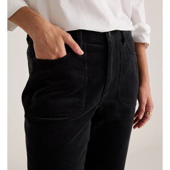 Quince Black Corduroy Pants NWT Sz 6 - Picture 3 of 4